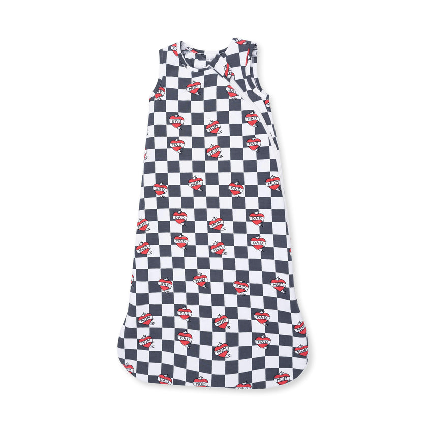 Heart Tattoo Check Black - Sleep Bag