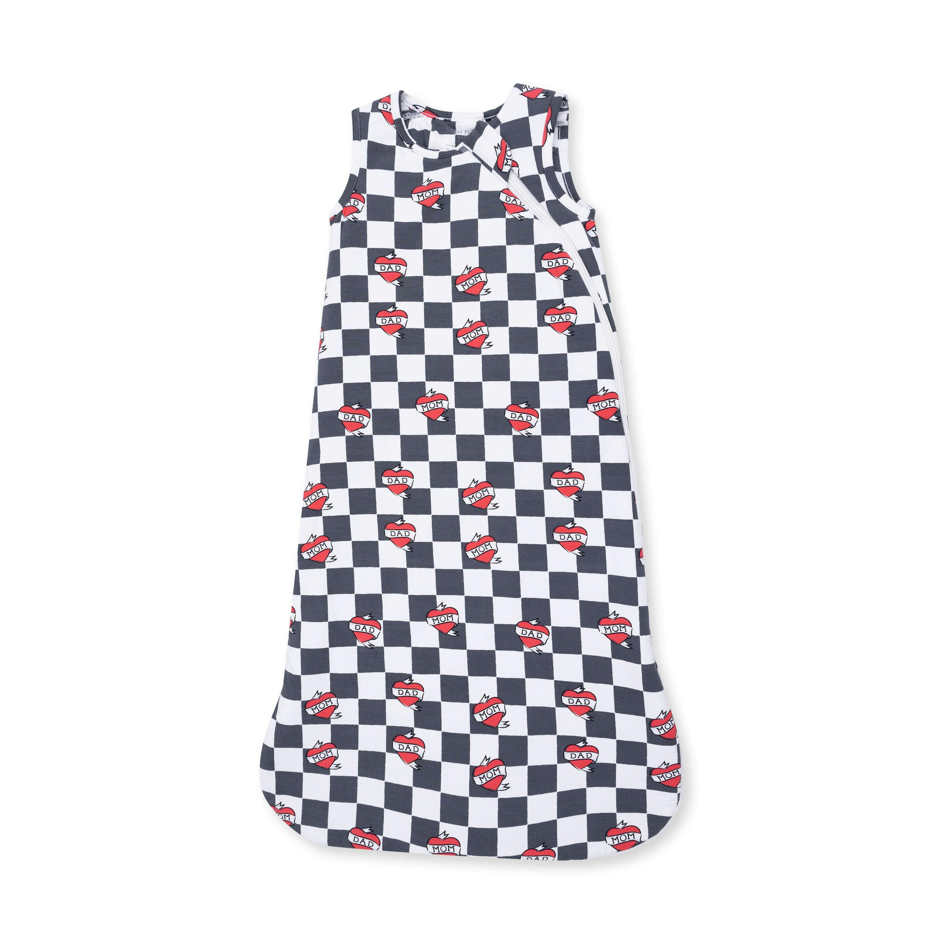 Heart Tattoo Check Black - Sleep Bag