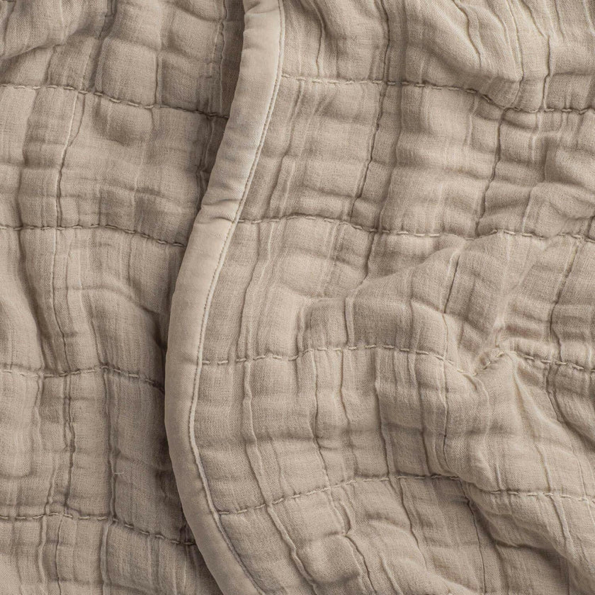 Gray Quilted Bedspread, Beige