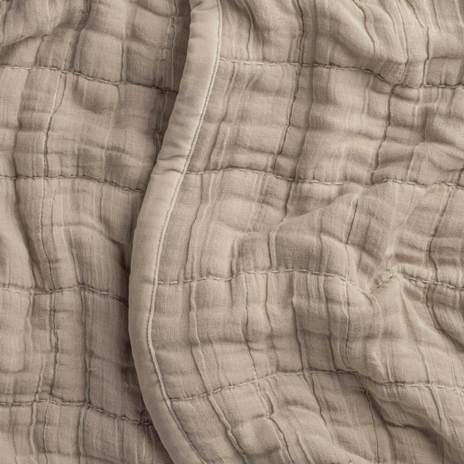 Gray Quilted Bedspread, Beige