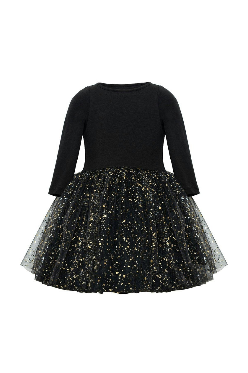 Shiny Black Dress Set