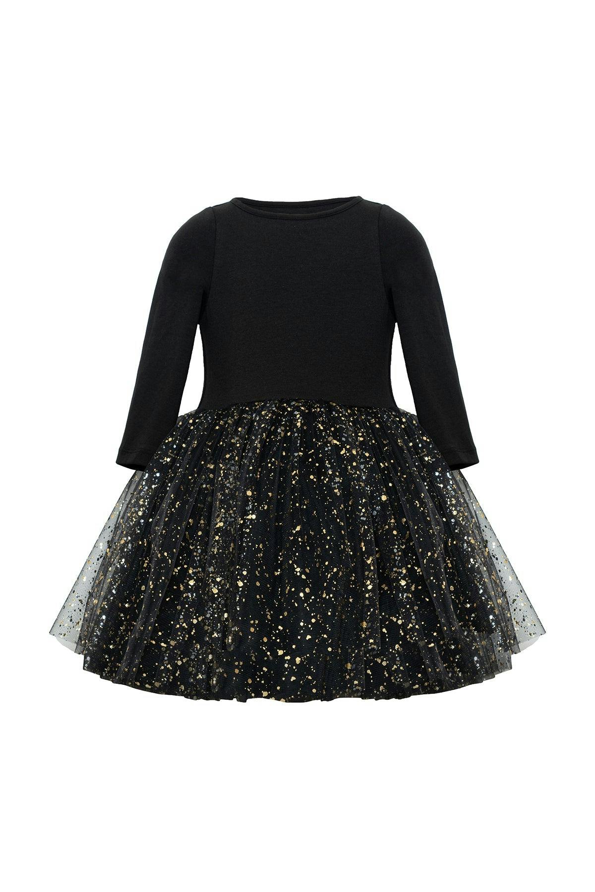 Shiny Black Dress Set