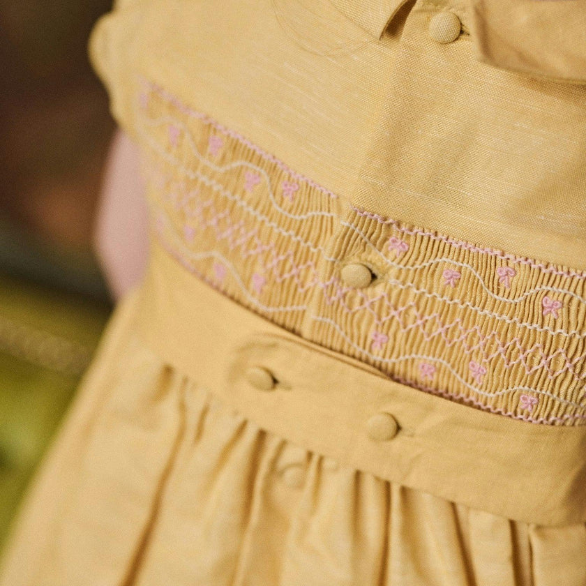 Nicky Hilton x La Coqueta Lemon Dolly Baby Girl Hand-Smocked Set