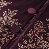 Hand Beaded Velvet Floral WIne Christmas Tree Skirt 60"