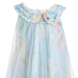 Blue Rosamira Floral Tulle Dress