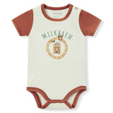 Milk Tea Bamboo Stretch Short Sleeve Sport One Piece