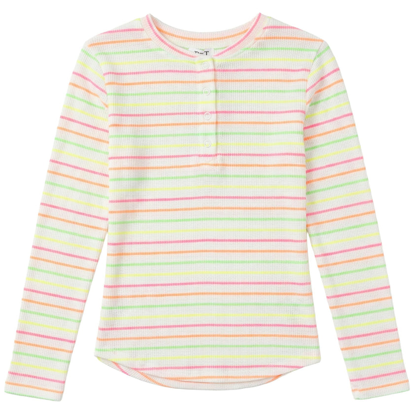 Multi Big Stripe Waffle Top