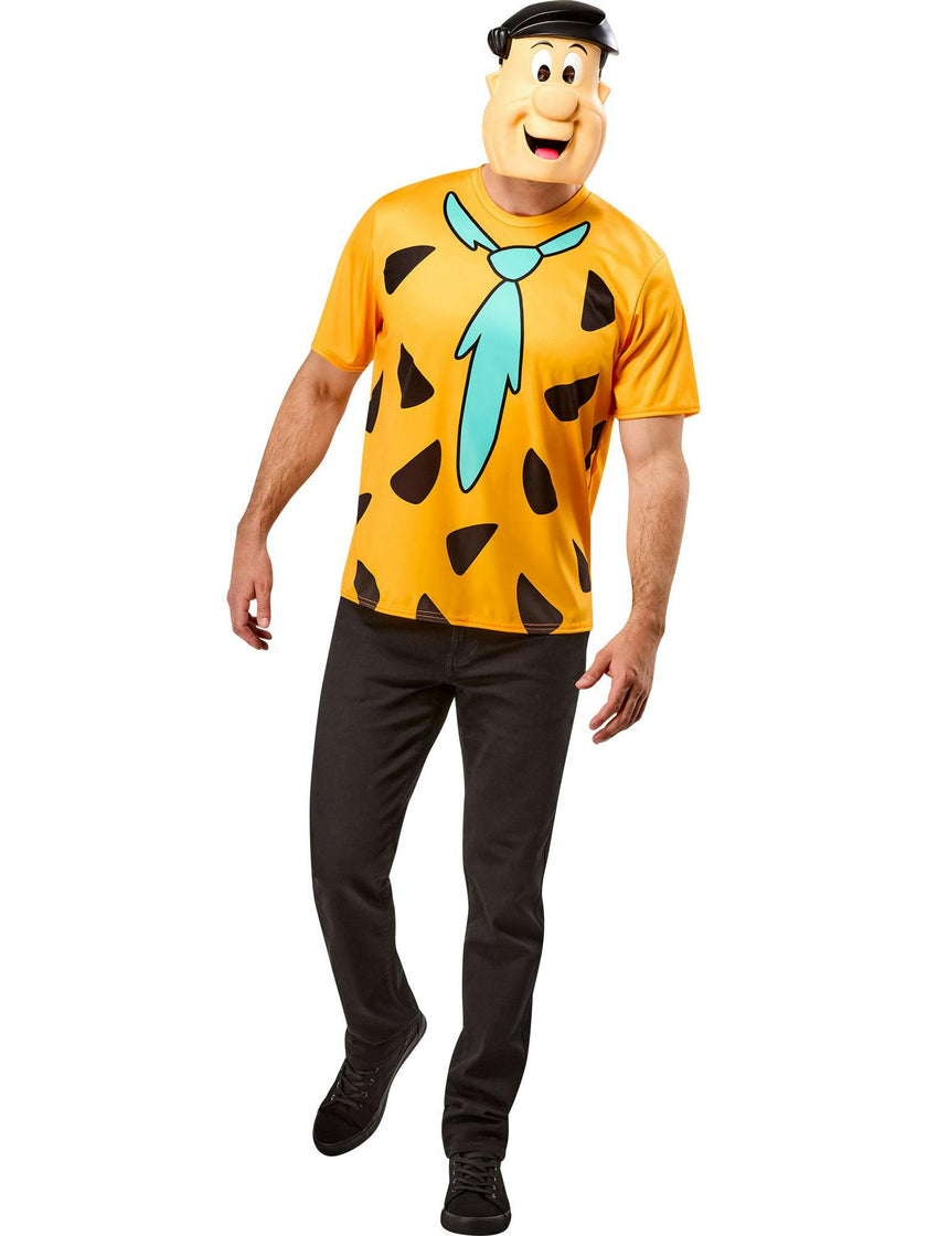 Men's The Flintstones Ben Cooper Fred Flintstone T-Shirt and Half Mask