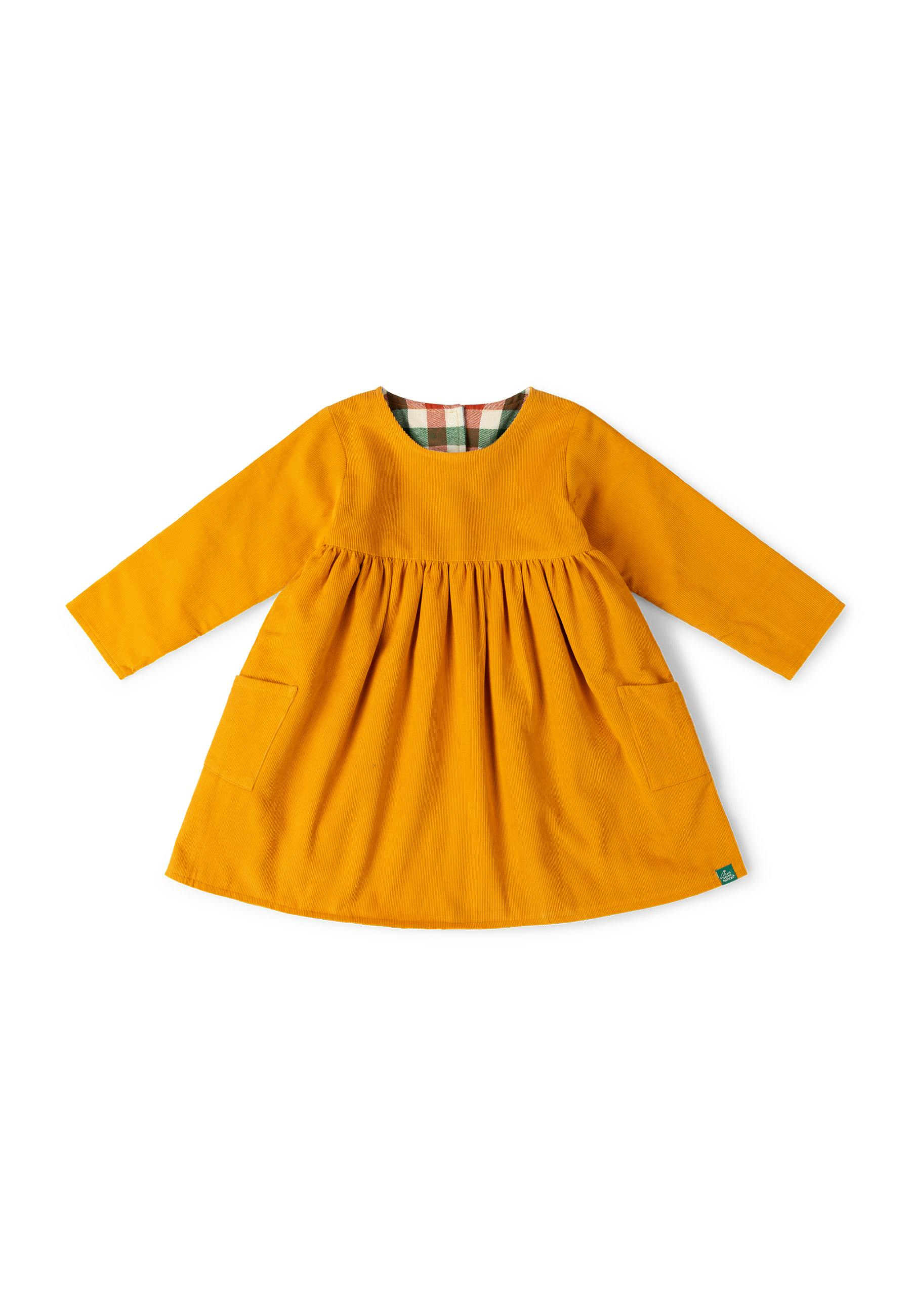 Sunflower Reversible Corduroy Pocket Dress, Gold