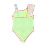 Green Lemon Swimsuit with Pastel Ruffle Straps