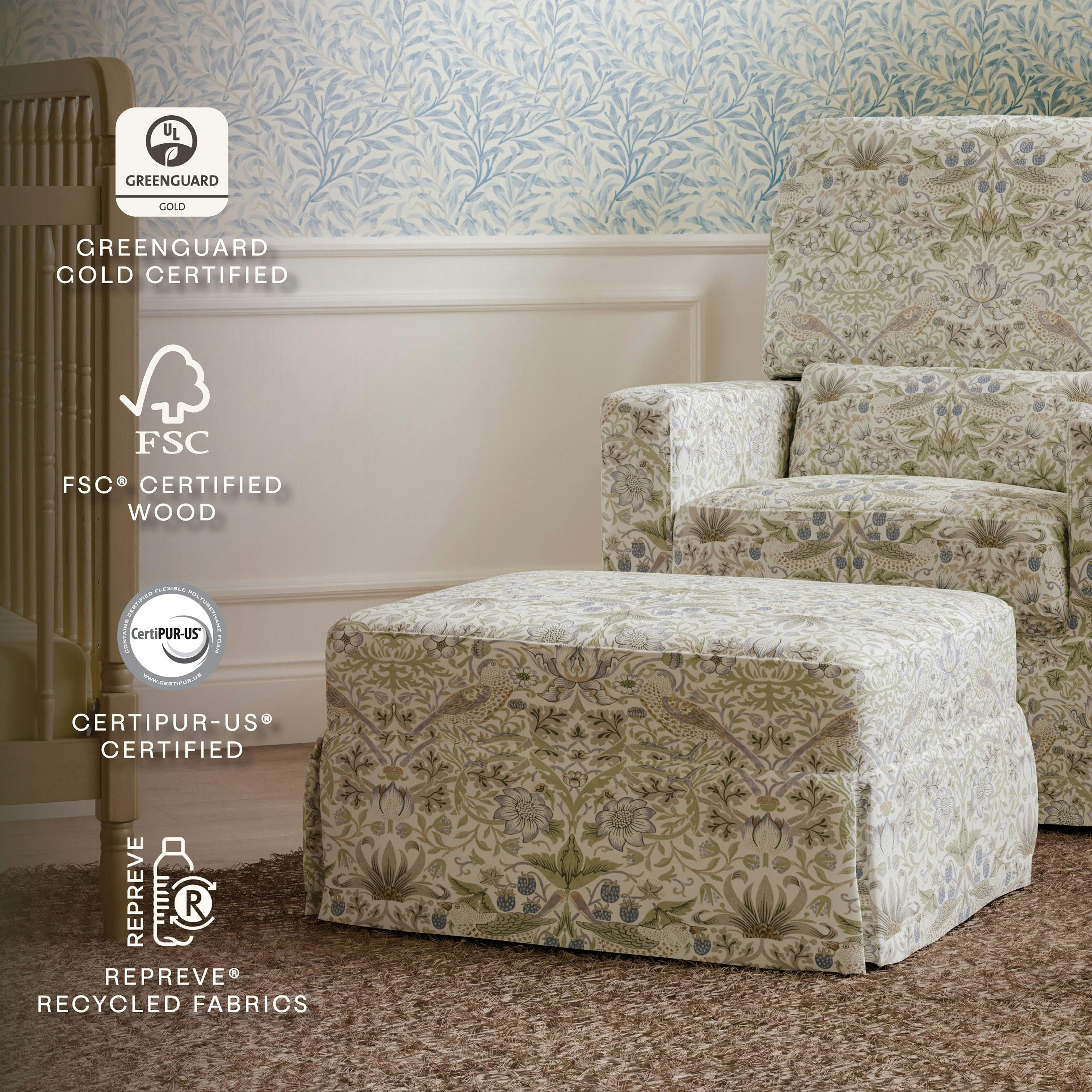 Namesake Morris & Co. x Namesake Crawford Gliding Ottoman
