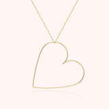 Women's Heart Charm Necklace, Yellow Gold-Filled