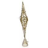 Kurt Adler 19.7-Inch Battery Operated LED Lighted 8-Point Gold Metal Star Tree Topper