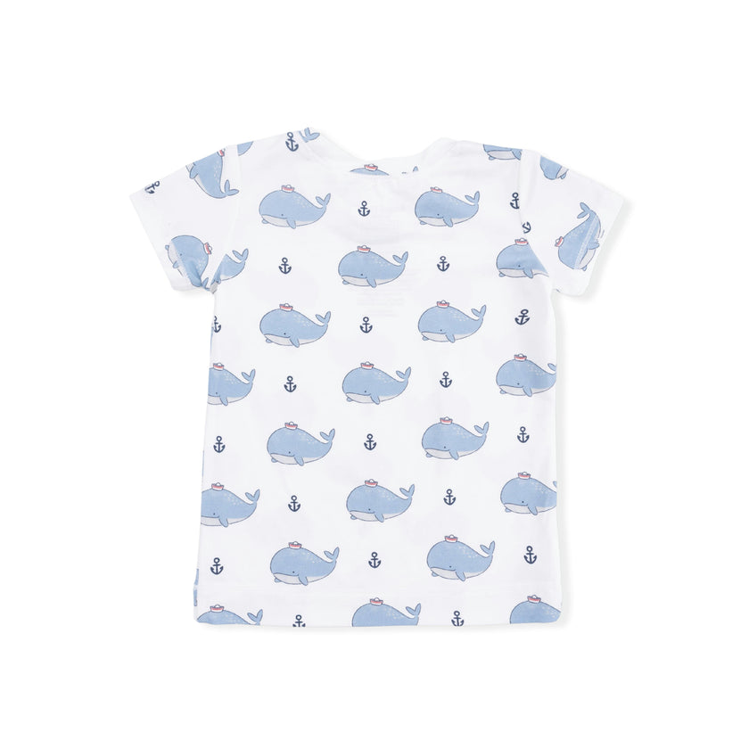 Bubbly Sailor Whales Blue - Loungewear Short Set