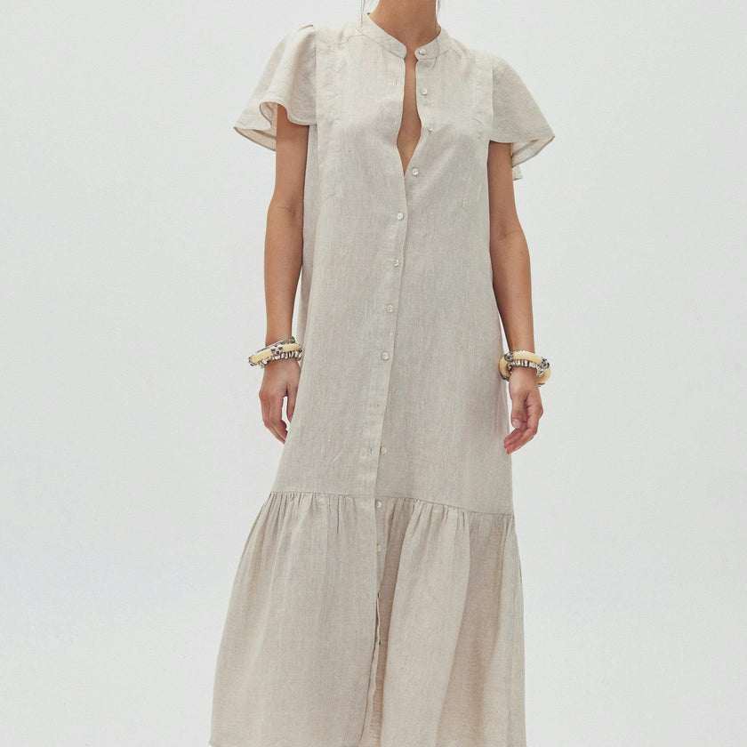 Willow Linen Dress - Natural