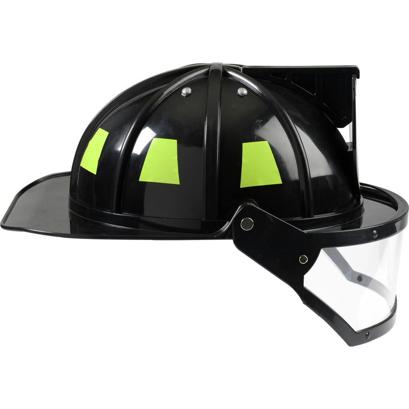 Adult Firefighter Helmet w/Visor Black