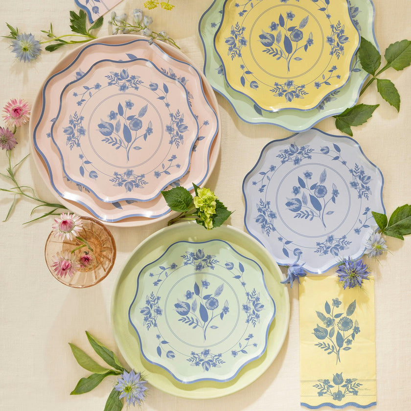 Vintage Botanical Dinner Plates