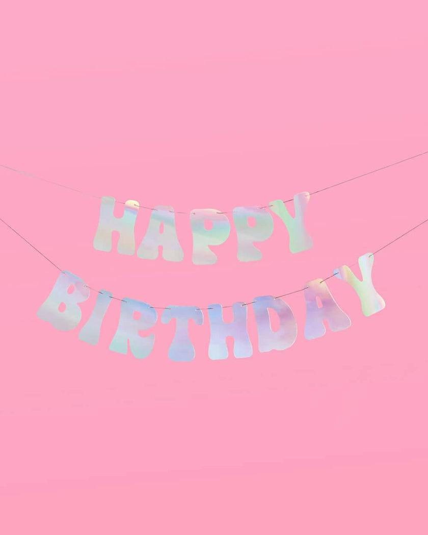 HBD Banner - iridescent foil banner