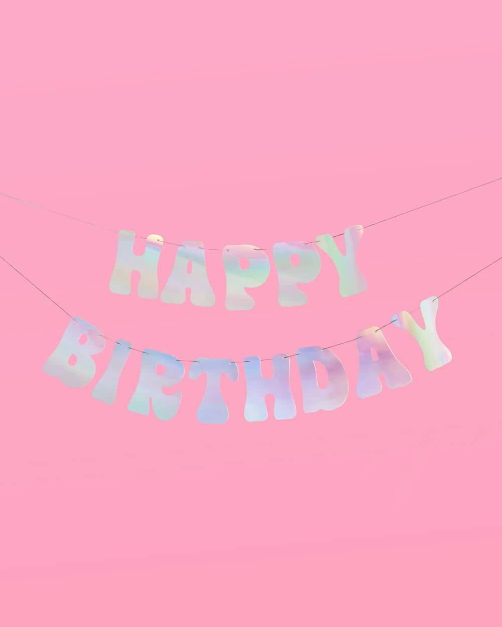 HBD Banner - iridescent foil banner