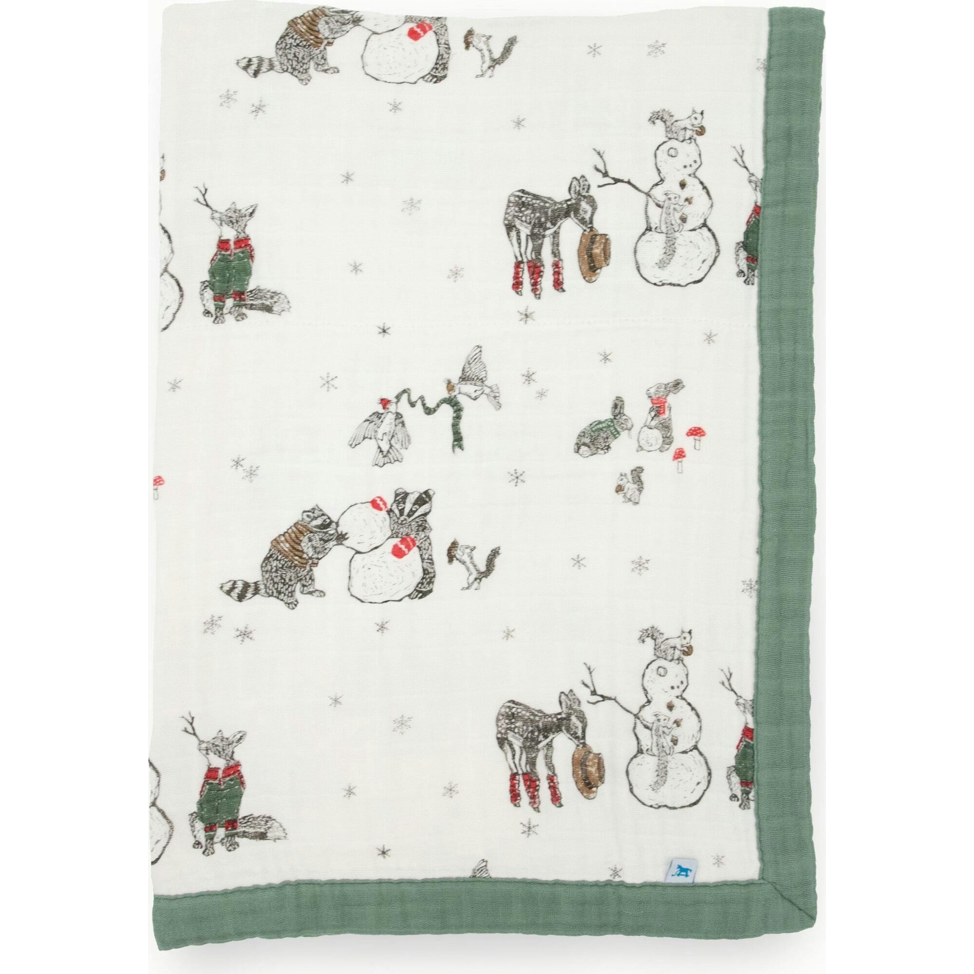 Cotton Muslin Baby Quilt - Snow Day
