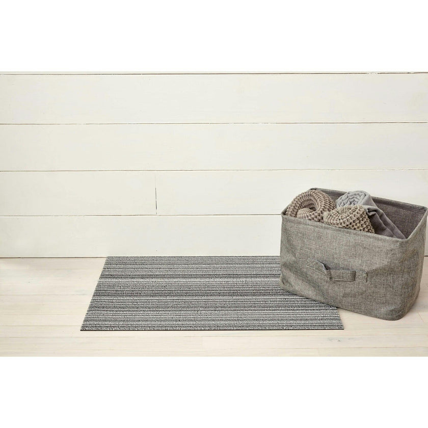 Skinny Stripe Shag Floor Mat, Shadow