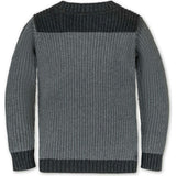 Organic Long Sleeve Shoulder Detail Crewneck Pullover Sweater, Grey