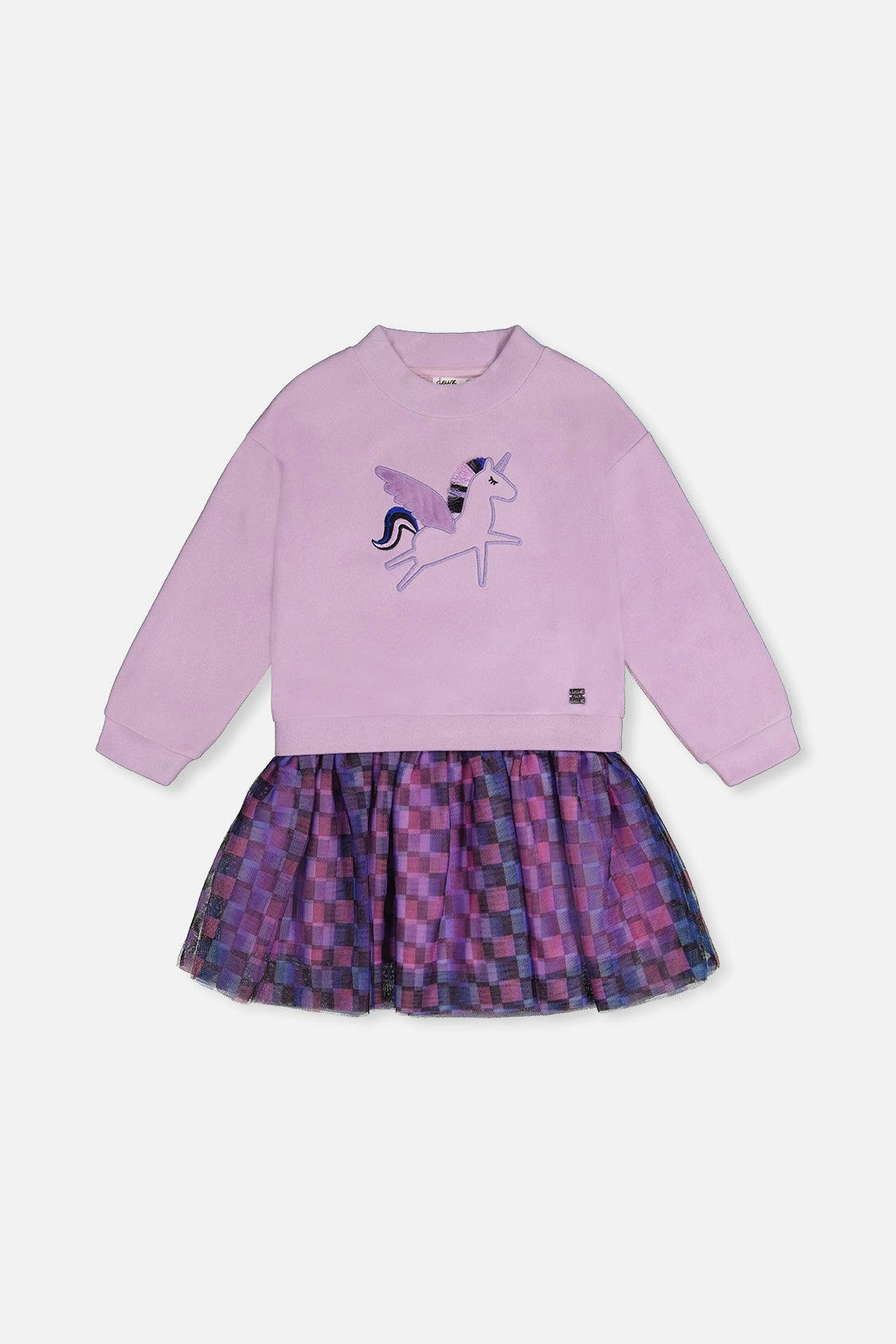 Bi-Material Dress Violet
