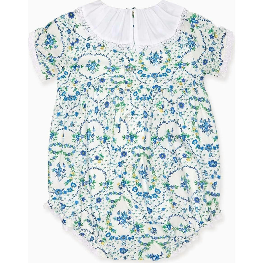 Nicky Hilton x La Coqueta Blue Bow Floral Lily-Grace Baby Girl Romper