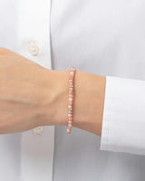 14K Gold Pink Rhodochrosite Segment Bead Bracelet
