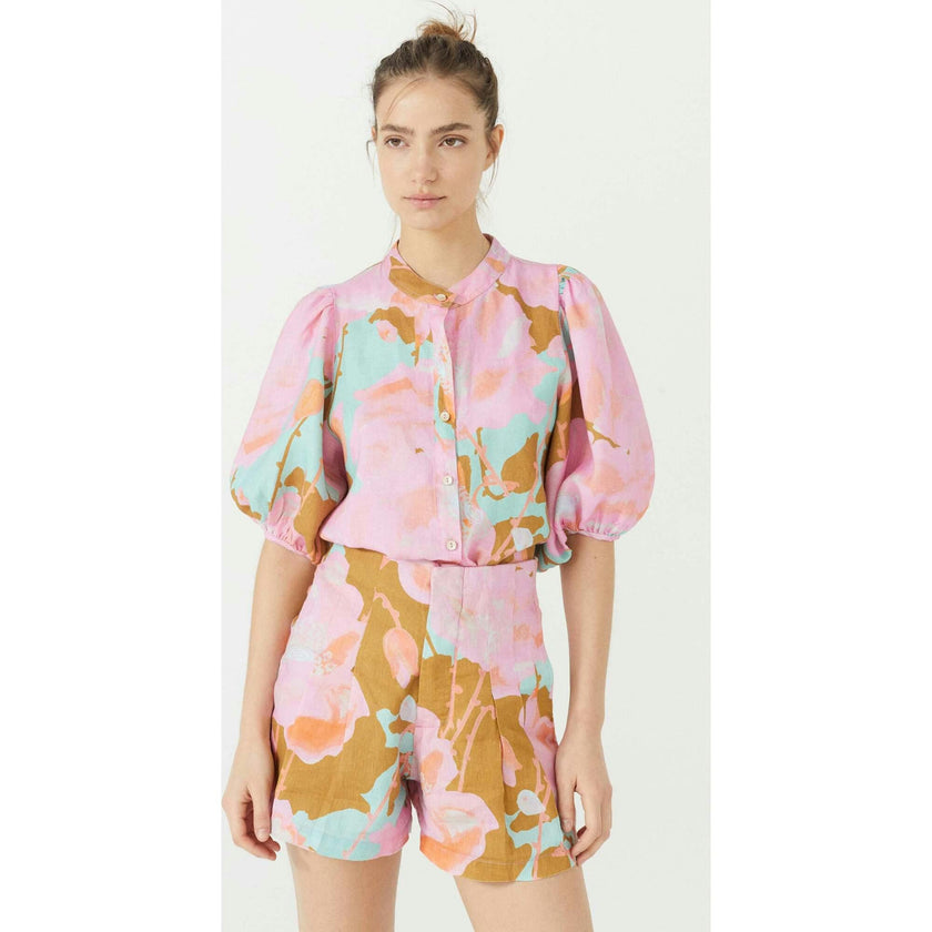 Frida Linen Shorts - Aquarela