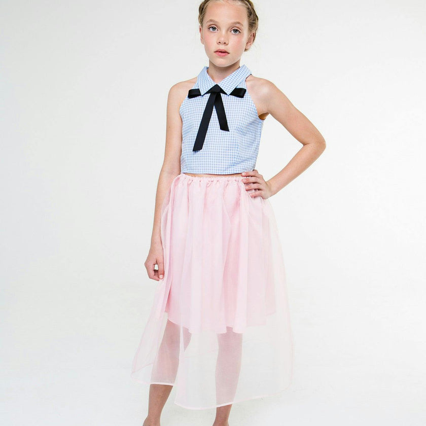 Louise (carnation pink gingham and skirt)