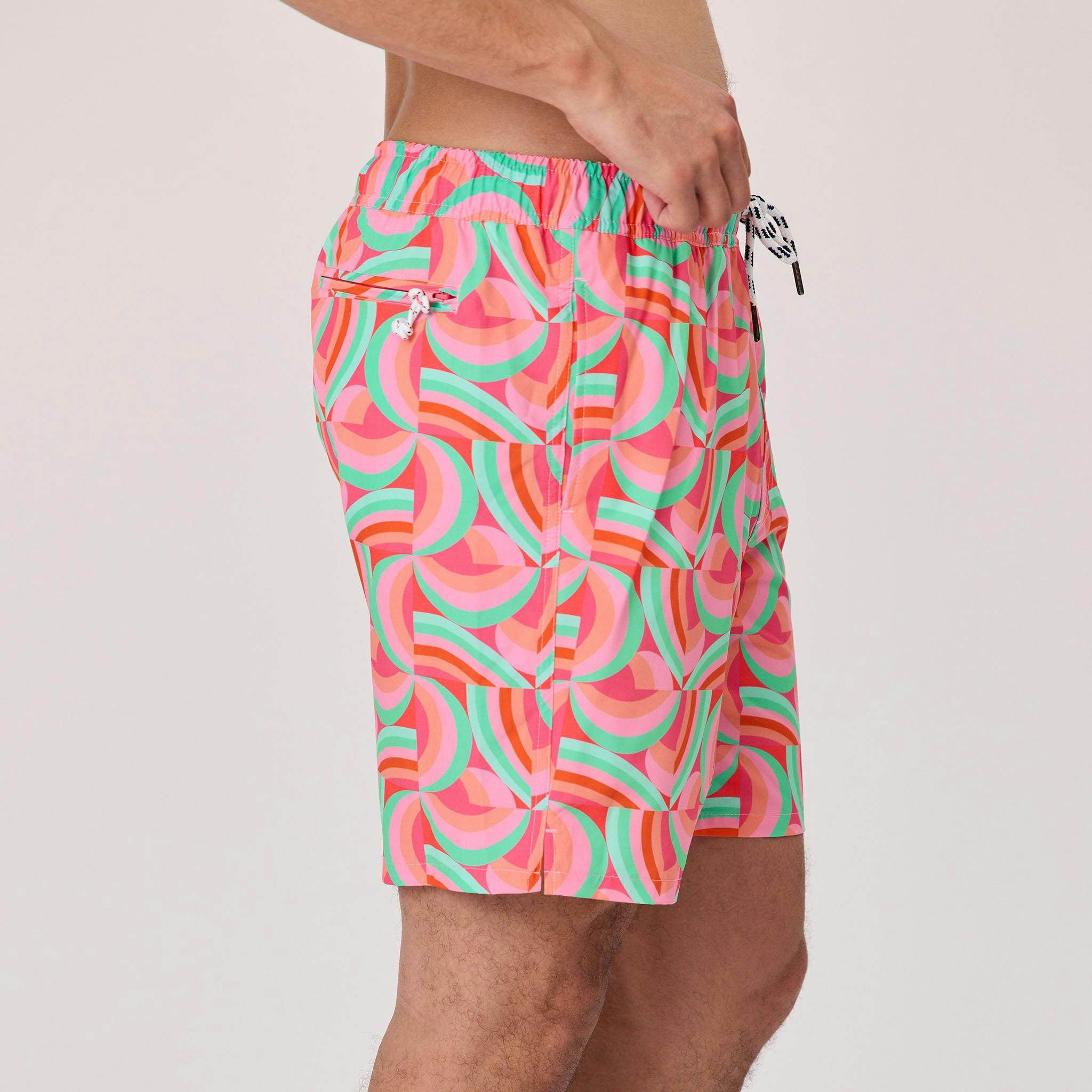 Mens Geo Melon Sustainable Swim Short