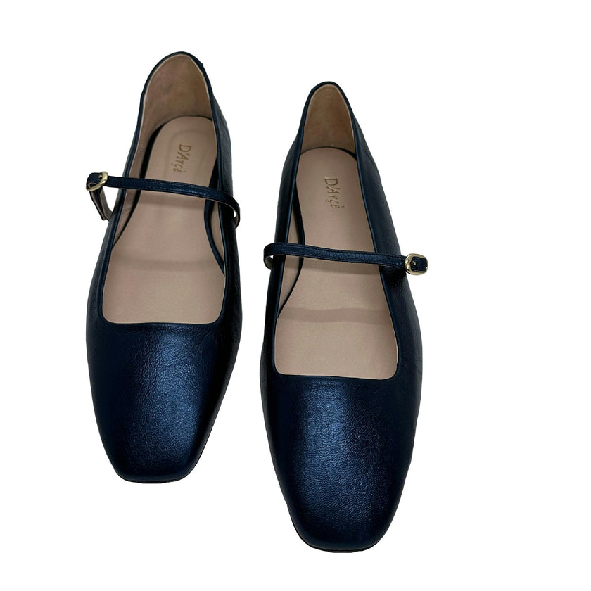 Hilda Mary Jane Ballet flats - Metallic Navy Blue