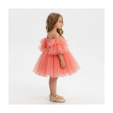 Blush Feather Fairy Tulle Flower Girl Dress
