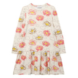 Beige Floral Print Dress