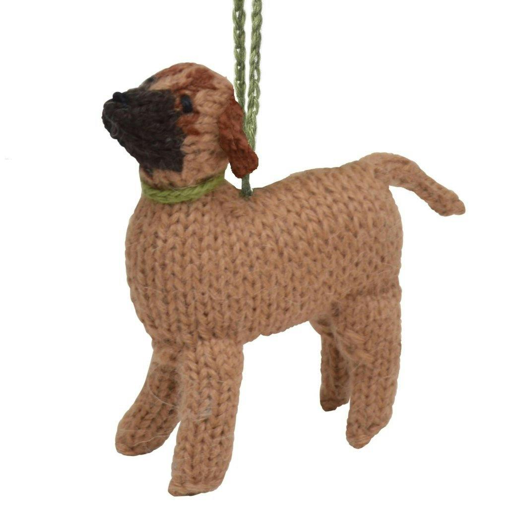 Bullmastiff Hand Knit Christmas Ornament