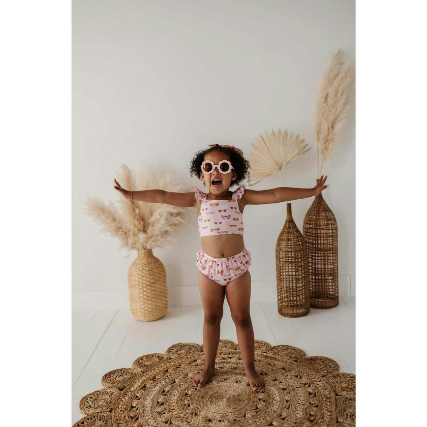 Girl's Two-Piece Swim Set Tropical Stripe