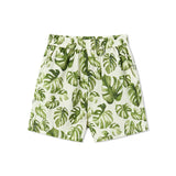 Island Leaf Collar Button-Up Shirt and Shorts Set