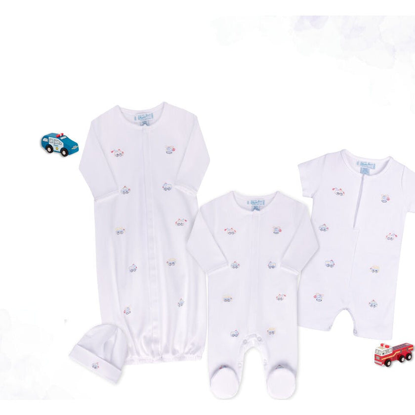 Vehicle Embroidered Cotton Shortall White