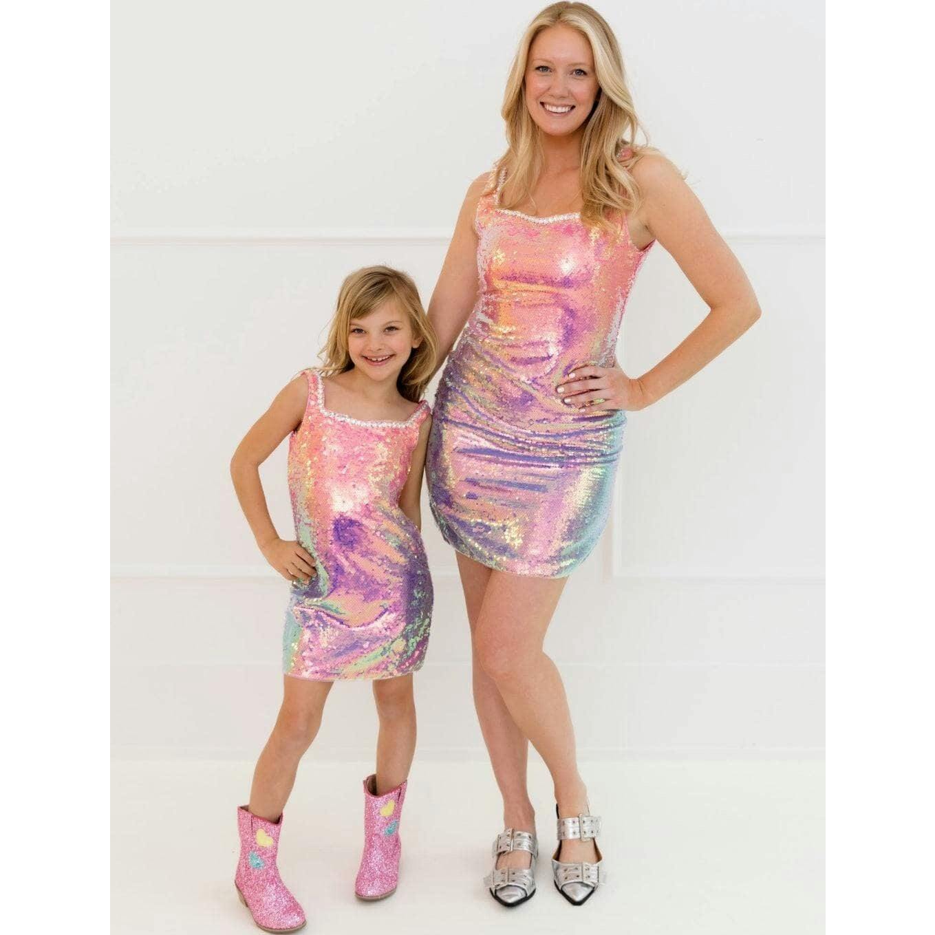 Women's Sunset Ombre Shimmer Dress
