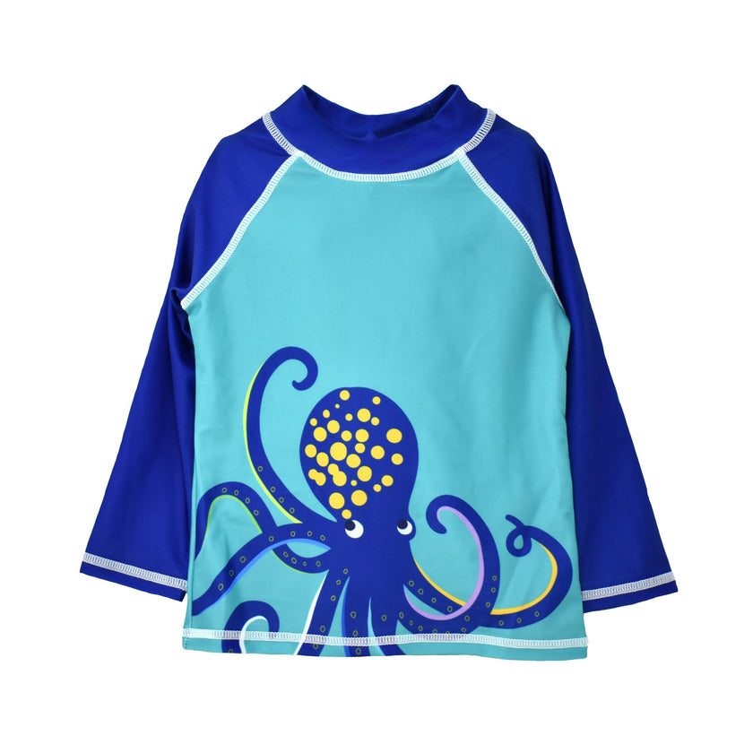 UPF 50+ Graphic Rash Guard Swim Top - F