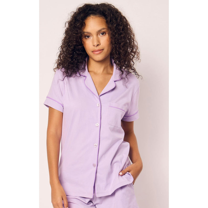 Women's Pima Short Sleeve Short Set in Pink