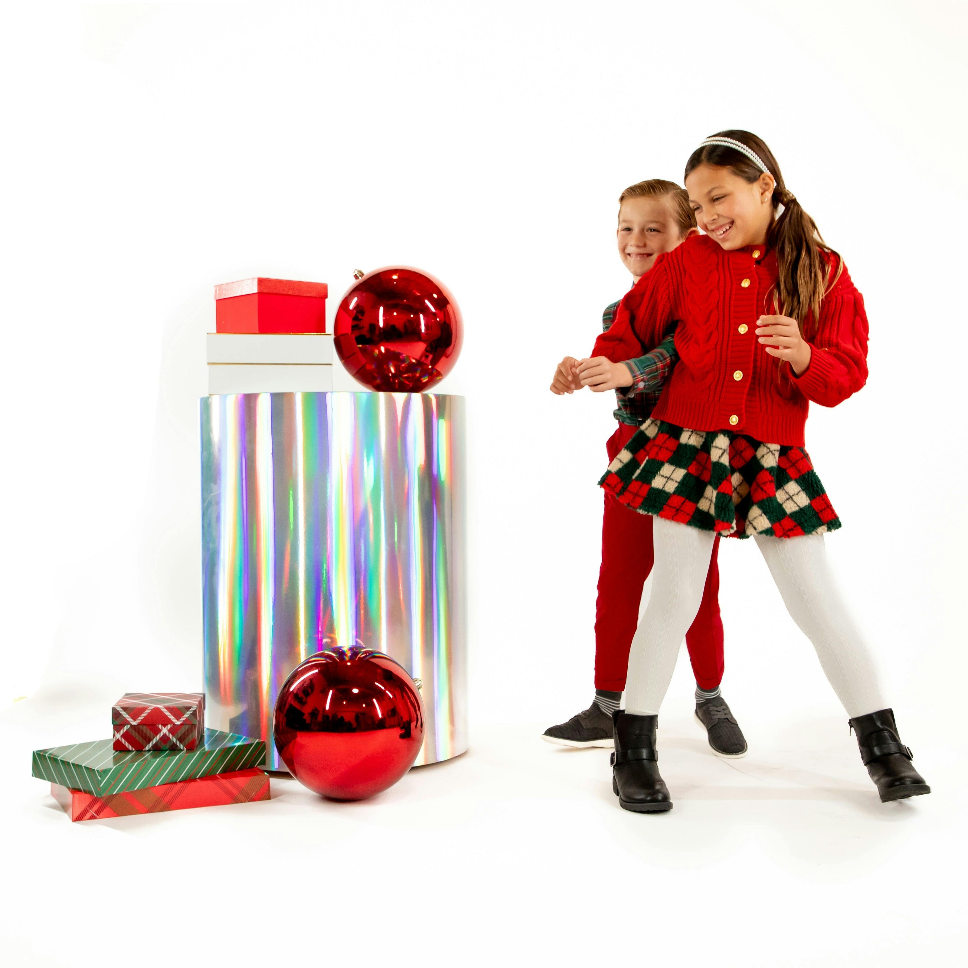 Jr Star Sherpa Argyle Child Swing Skirt