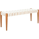 Amalia Leather Weave Bench