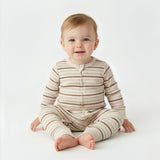 Organic 2-Way Zip Romper - Terra Stripes