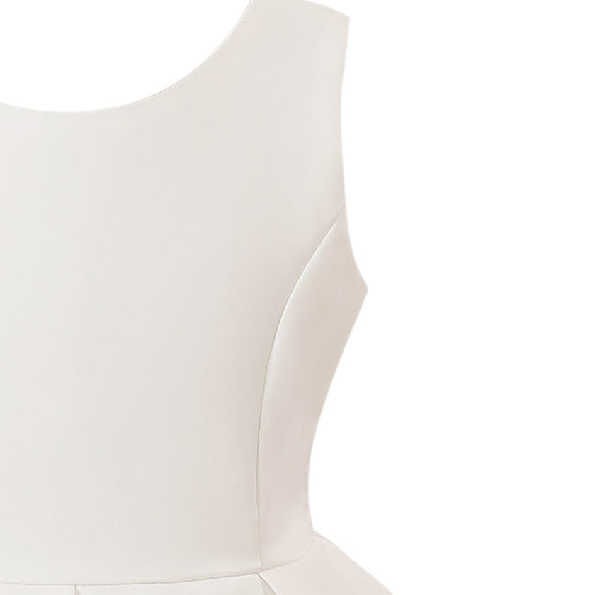 White Redwooda Satin Bow-Back Dress