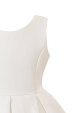 White Redwooda Satin Bow-Back Dress