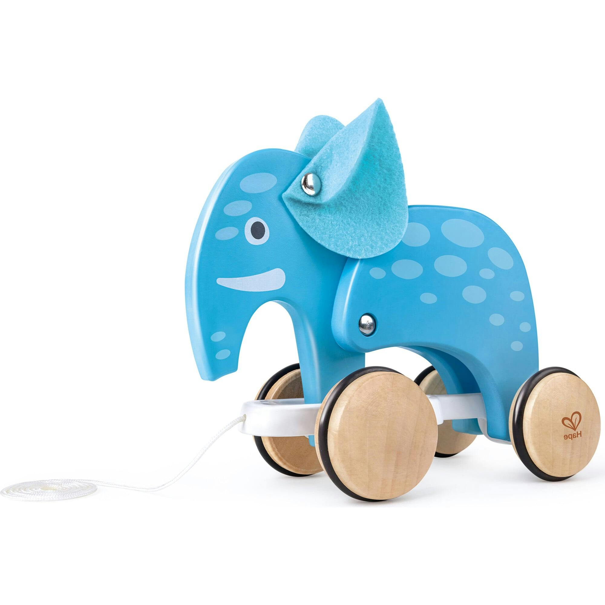 Pull Along - - Blue - Wooden Animal Toy
