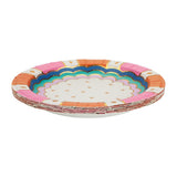 Packed Party Circus Soiree Dessert Plates 10ct - Gold Foil Colorful 3-Ply Party Plates, 8 Inch, 350 GSM for Circus and Carnival Birthdays