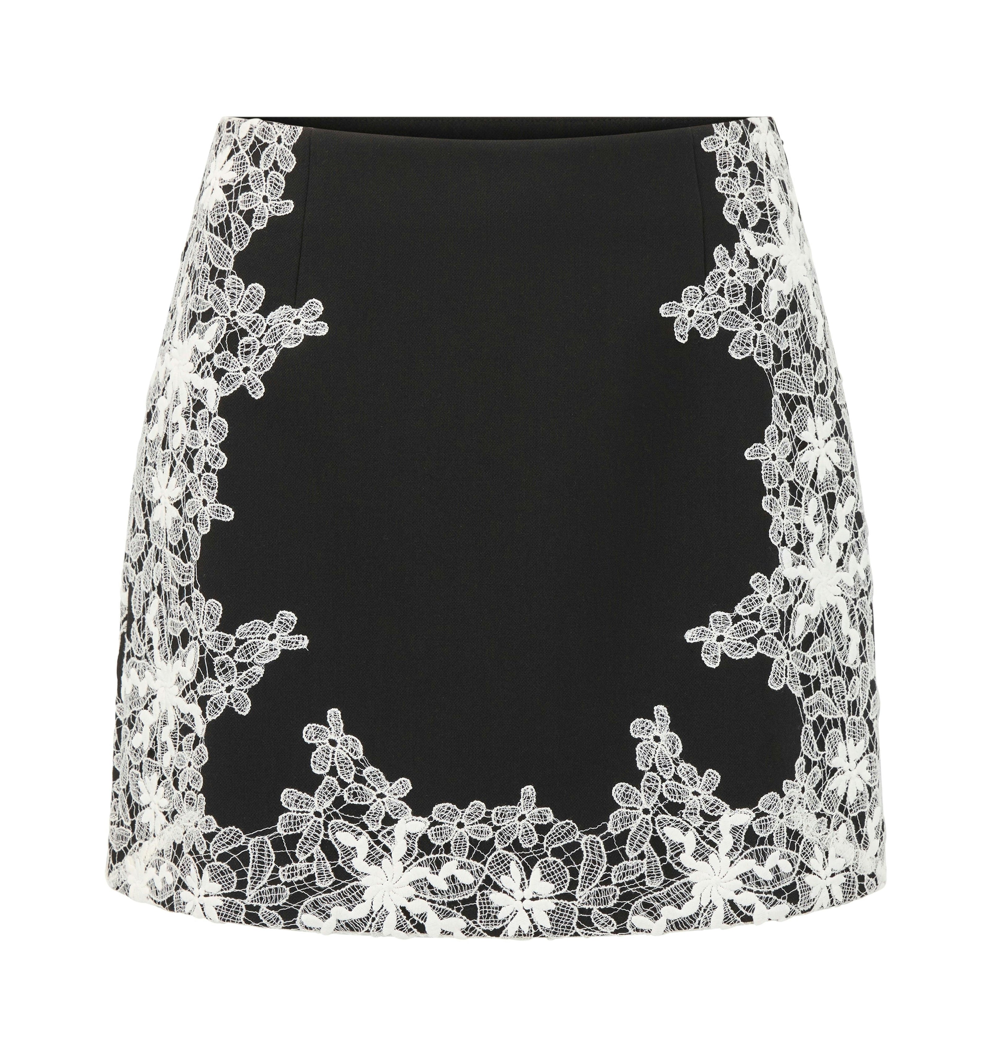 The Ash Skirt - Black with Ivory Lace
